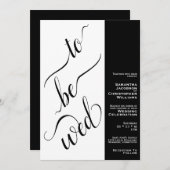 To Be Wo Minimal 2 Pane Zwart & Wit Bruiloft Kaart (Voorkant / Achterkant)