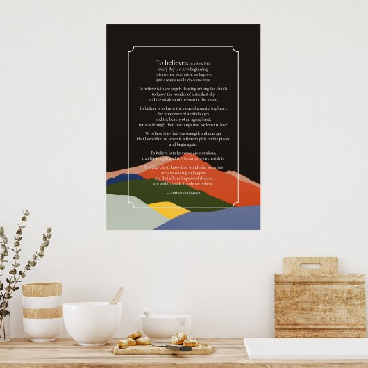 To Believe Poster (Cuisine)