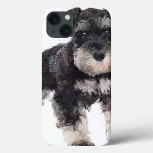 To Cute Puppy Miniature Schnauzer Dog iPhone 13 Hoesje