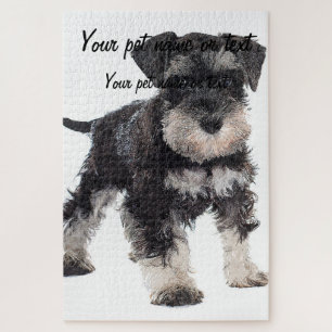 To Cute Puppy Miniature Schnauzer Dog Legpuzzel