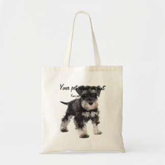 To Cute Puppy Miniature Schnauzer Dog Tote Bag