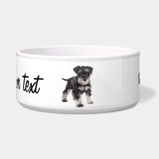To Cute Puppy Miniature Schnauzer Dog Voerbakje