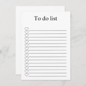 To do list notitiekaartje (Voorkant / Achterkant)