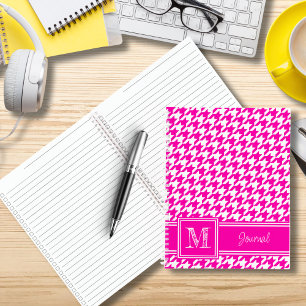 To-Do Monogrammed Pink Houndstooth Checklist Notitieboek