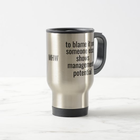 "To Err is Human", tasses monogrammes personnalisé (Devant droit)