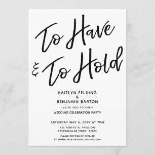 "To Have & To Hold" Casual evenement na de bruilof Kaart