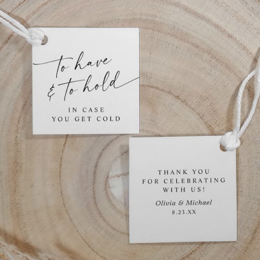 To Have & To Hold Modern Wedding Slipper Bedankjes Labels