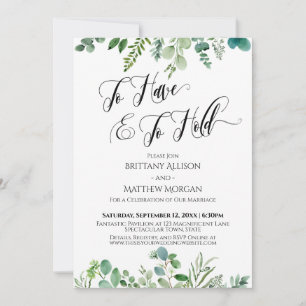 To Have & To Hold Typografie Eucalyptus Groeneleme Kaart