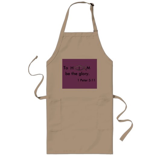 To Him be the glory Quote Apron Lang Schort (Voorkant)