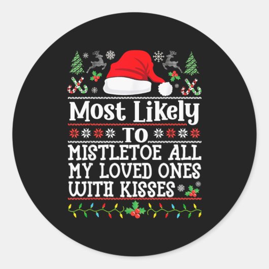 To Mistletoe All My Loved Ones With Kisses - Chris Ronde Sticker (Voorkant)