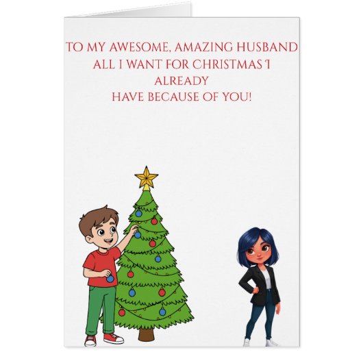 To my Amazing Husband at Christmas card (Voorkant)