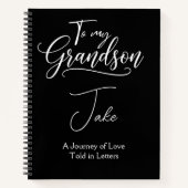 To My Grandson Personalized Black  Notitieboek (Voorkant)