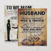 To my Husband Decor | Anniversary Present Kaart (Voorkant / Achterkant)
