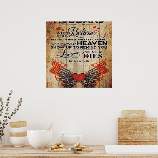 To My Husband Design Love Letter Gift To Him Poster (Keuken)