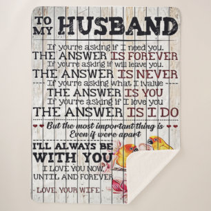 To My Husband Design, New Home Gift Sherpa Deken