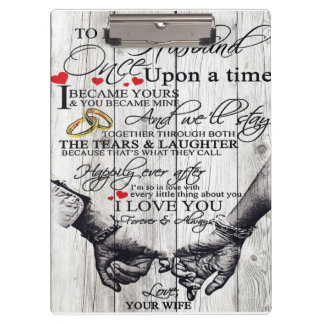 To My Husband Letter, Love Quotes Gift Klembord