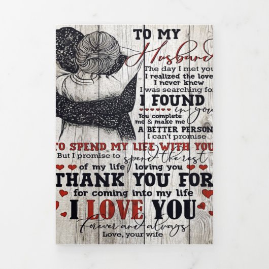 To My Husband Present | Cute Quotes Gift | Drieluik Aankondiging (Cover)