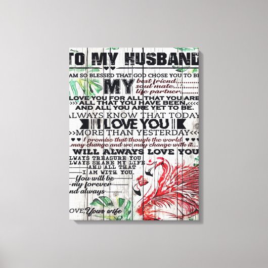 To My Husband Present | Love Quotes Present | Canvas Afdruk (Voorkant)