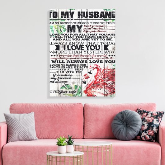 To My Husband Present | Love Quotes Present | Canvas Afdruk (Insitu (Woonkamer))