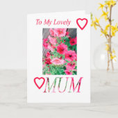 To my lovely MUM. Carte du jour rose (Fleur jaune)