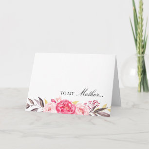 To My Mother, Thank You, Wedding Party Bedankkaart