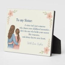 To My Sister – Custom Photo Plaque Gift