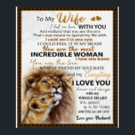 To My Wife Lion Gift, Love Wife Birthday Gift Idea<br><div class="desc">To My Wife Lion Gift,  Love Wife Birthday Gift Idea</div>