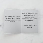 To "Not go gently" (Any) Joke Kaart (Binnen)