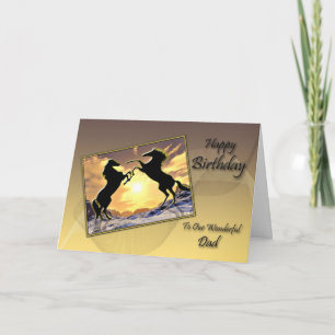 To Our Dad, a Birthday card with rearing horse Kaart