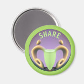 To Share Is To Care Round Magnet Magneet (Voorkant / Achterkant)
