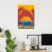 To South America Vintage Travel Poster (Bureau à domicile)
