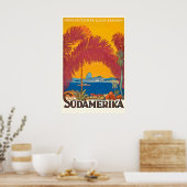 To South America Vintage Travel Poster (Cuisine)