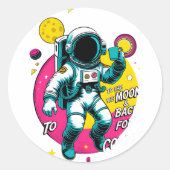 To The Moon and Back Astronaut Sticker – Retro Spa (Devant)