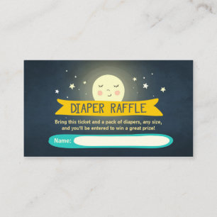 To the moon and back Baby Shower Diaper Raffle Informatiekaartje