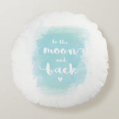 "To the moon" blauw kalligrafie waterverf kussen (Voorkant)