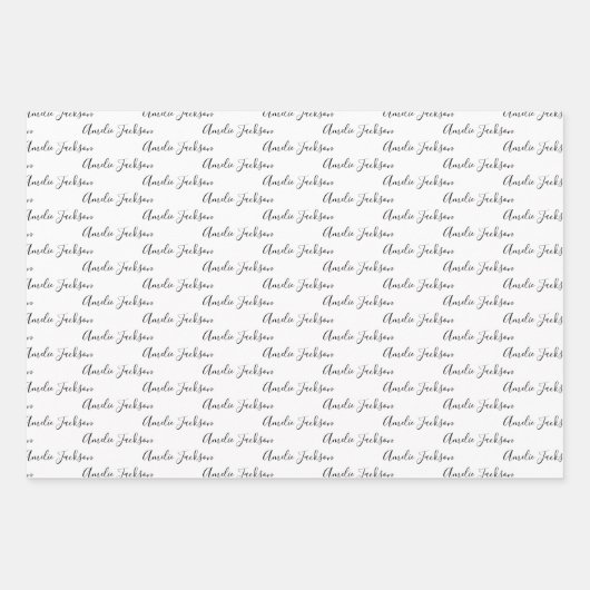 To Your Name Modern Handwriting White Black Red Inpakpapier Vel (Voorkant 3)