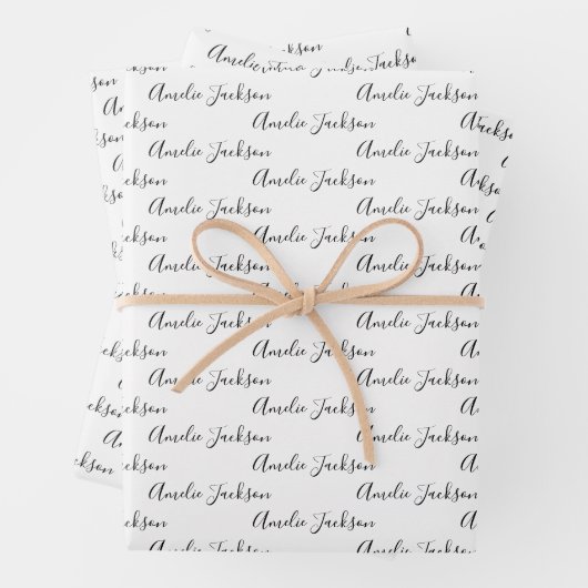 To Your Name Modern Handwriting White Black Red Inpakpapier Vel (In situ)