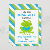 Toad de grenouille rayé Cartes de Saint-Valentin p (Devant / Derrière)