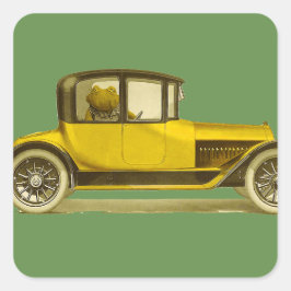 Toad in een auto-Wind in de Willows Vierkante Sticker