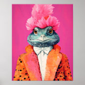 Toad in Funky Suits Dierlijke Mode Art Pink Poster (Voorkant)