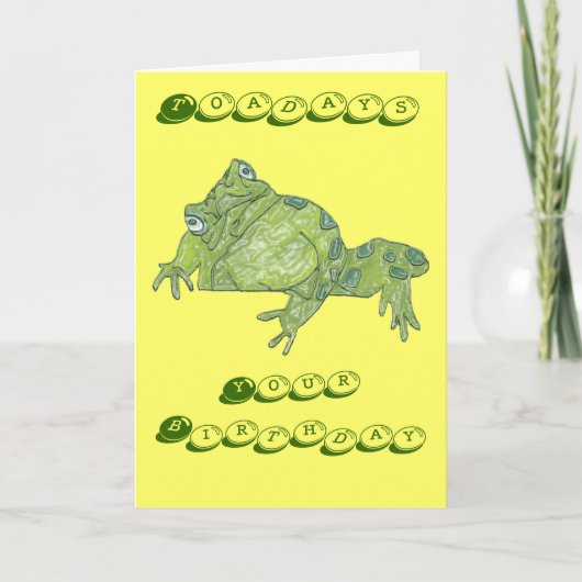 Toad "Toadays" Verjaardag Kaart (Voorkant)