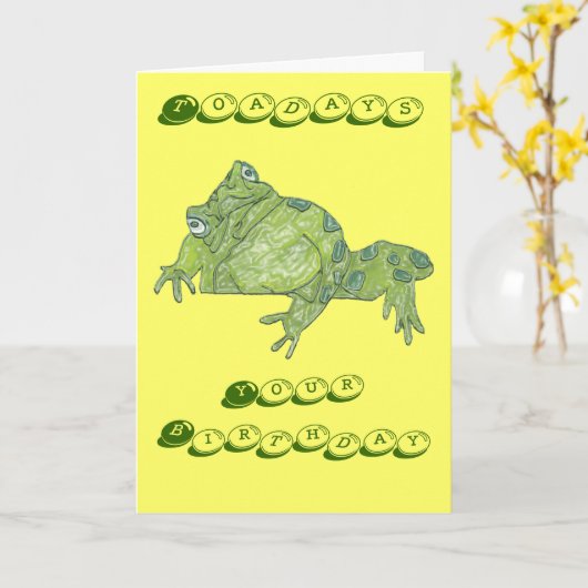 Toad "Toadays" Verjaardag Kaart (Gele Bloem)