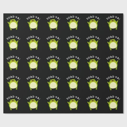 Toad Ya Funny Frog Pun Dark BG Cadeaupapier (Vlak)