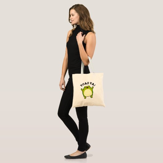 Toad Ya Funny Frog Pun Tote Bag (Voorkant (model))