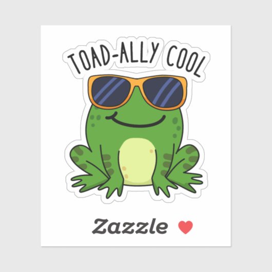 Toadally Cool Funny Toad Pun Sticker (Vel)
