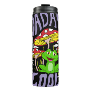 Toadally Cool Kleurrijke bloemen- en kikkertypogra Thermosbeker