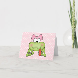 Toadally Cute Girl Frog Blank Card Kaart