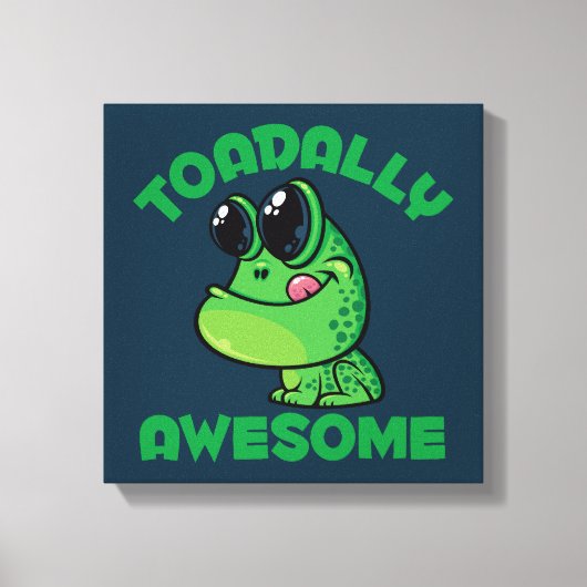 Toadally Geweldige Happy Cartoon Toad Canvas Afdruk (Voorkant)