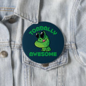 Toadally Geweldige Happy Cartoon Toad Ronde Button 4,0 Cm (In situ)