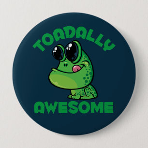 Toadally Geweldige Happy Cartoon Toad Ronde Button 4,0 Cm